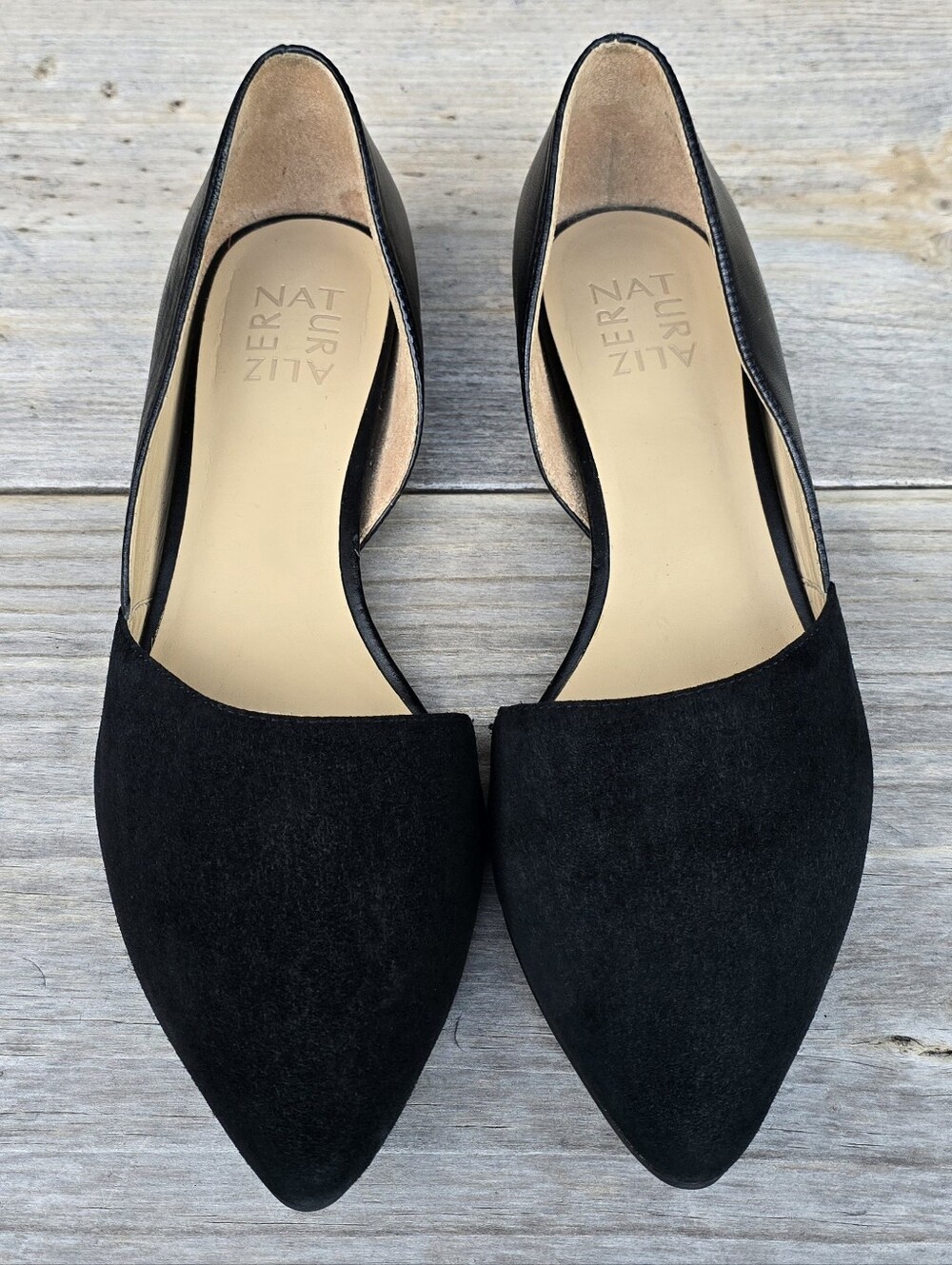 Naturalizer Samantha Y2K Office Siren Leather Pointed Toe D'Orsay Flats 8.5M